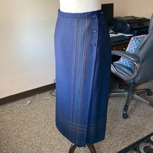 Pendleton Women's Maxi Skirt Size 12 Blue Buttons Fully Lined  A-Line Wool